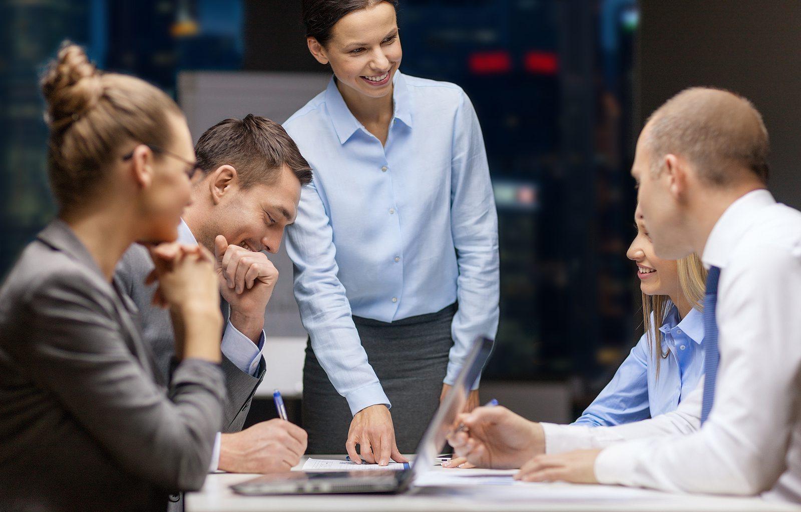business, technology, people, deadline and team work concept - s bigstock business technology people